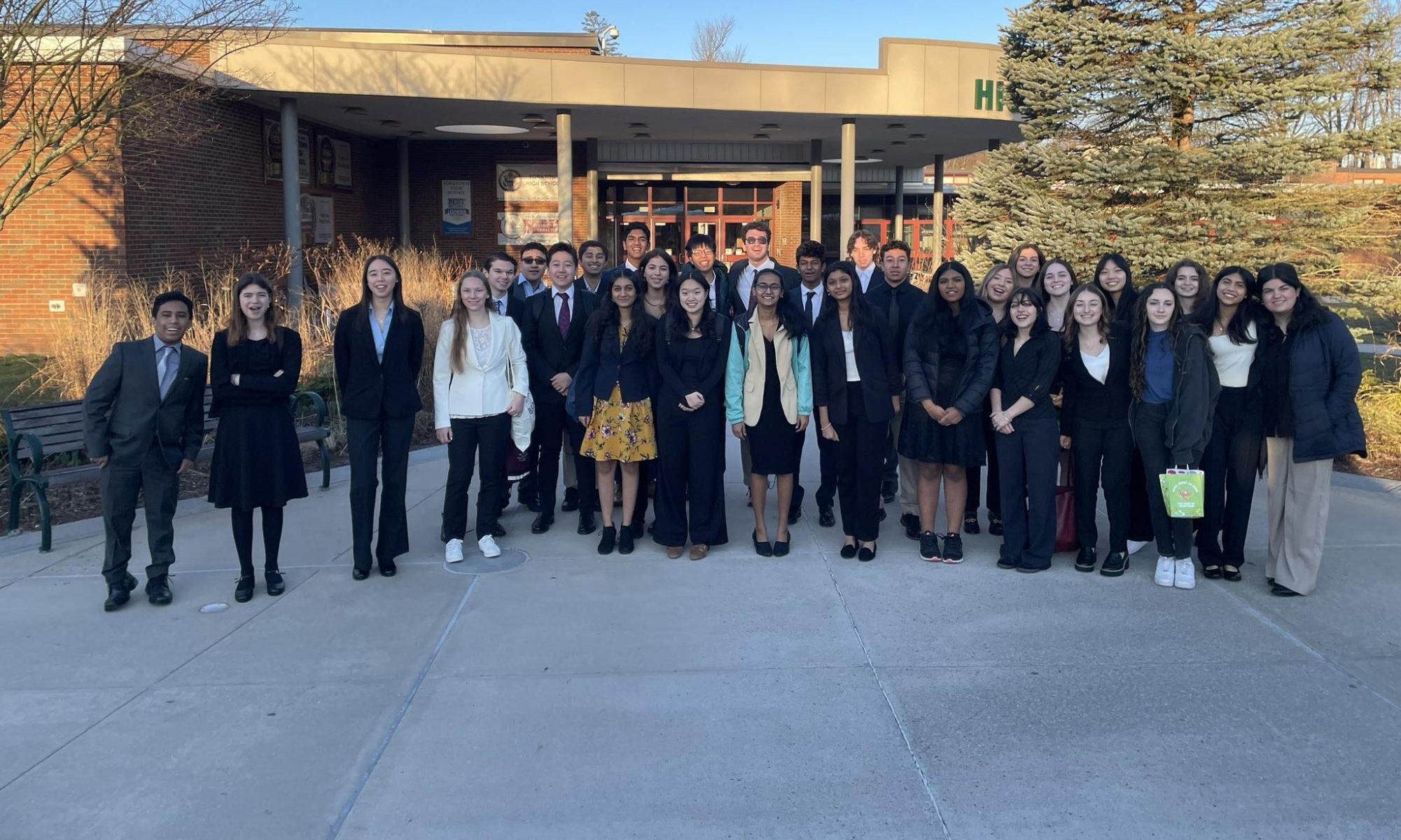 Yorktown Science Research students before competing at WESEF